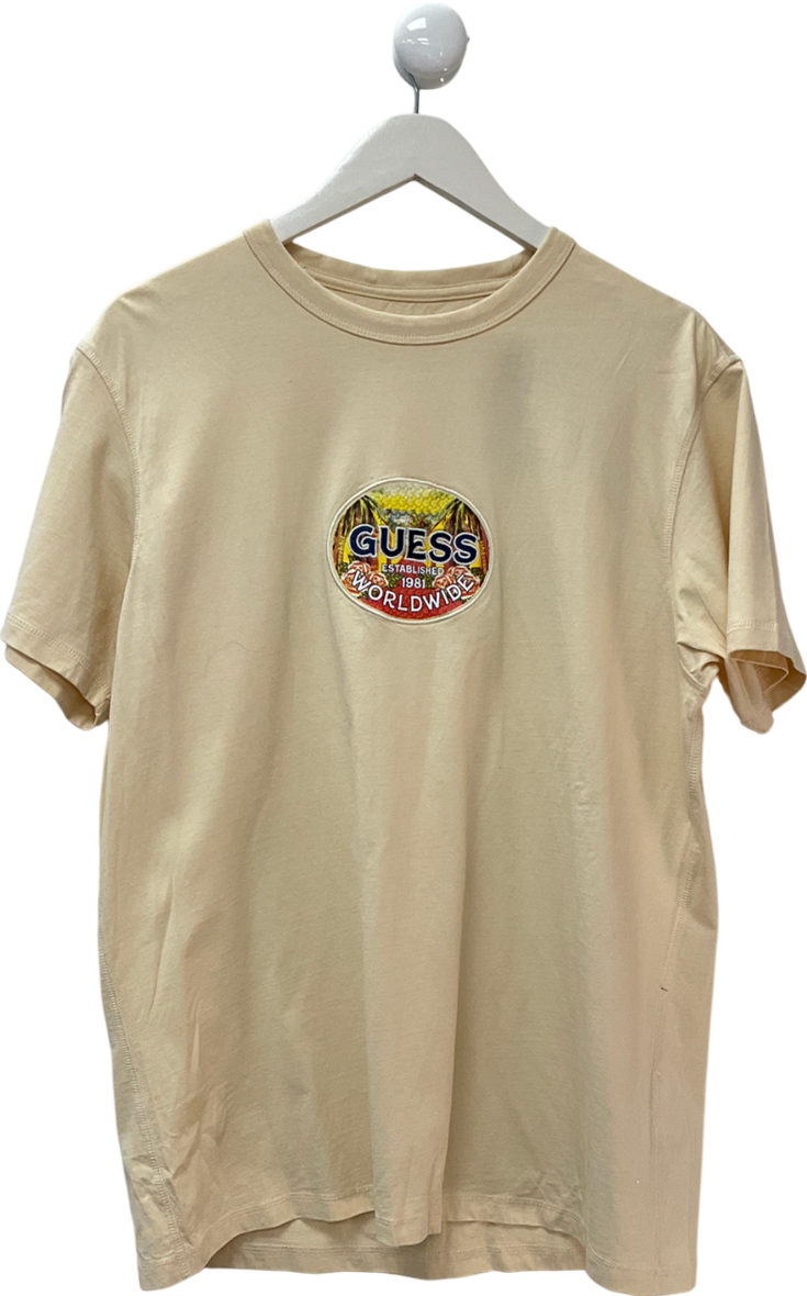 Guess Beige Worldwild T-shirt UK XL