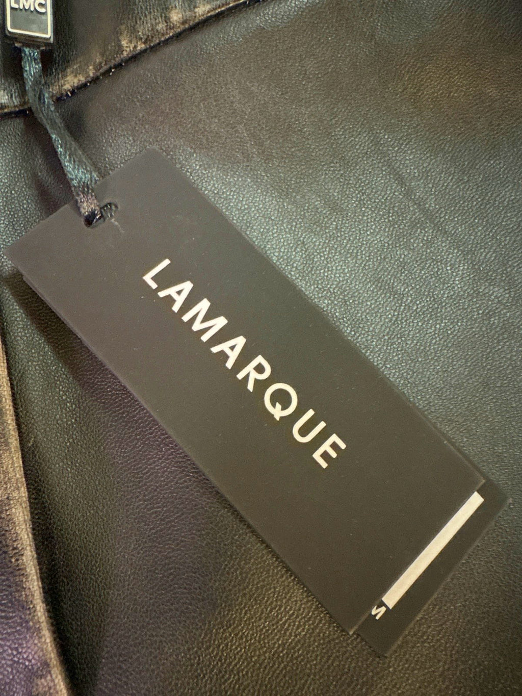 Lamarque Black Annais Leather Shorts UK S