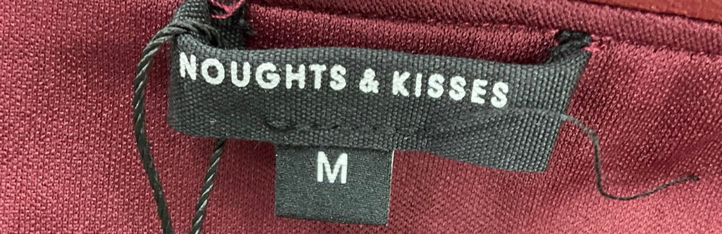 Noughts & Kisses Red Viviana Burgundy Pu Woven Mini Skirt UK M