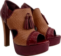 Schutz Red Platform Heel With Tassels Burgundy UK 8 EU 41 👠