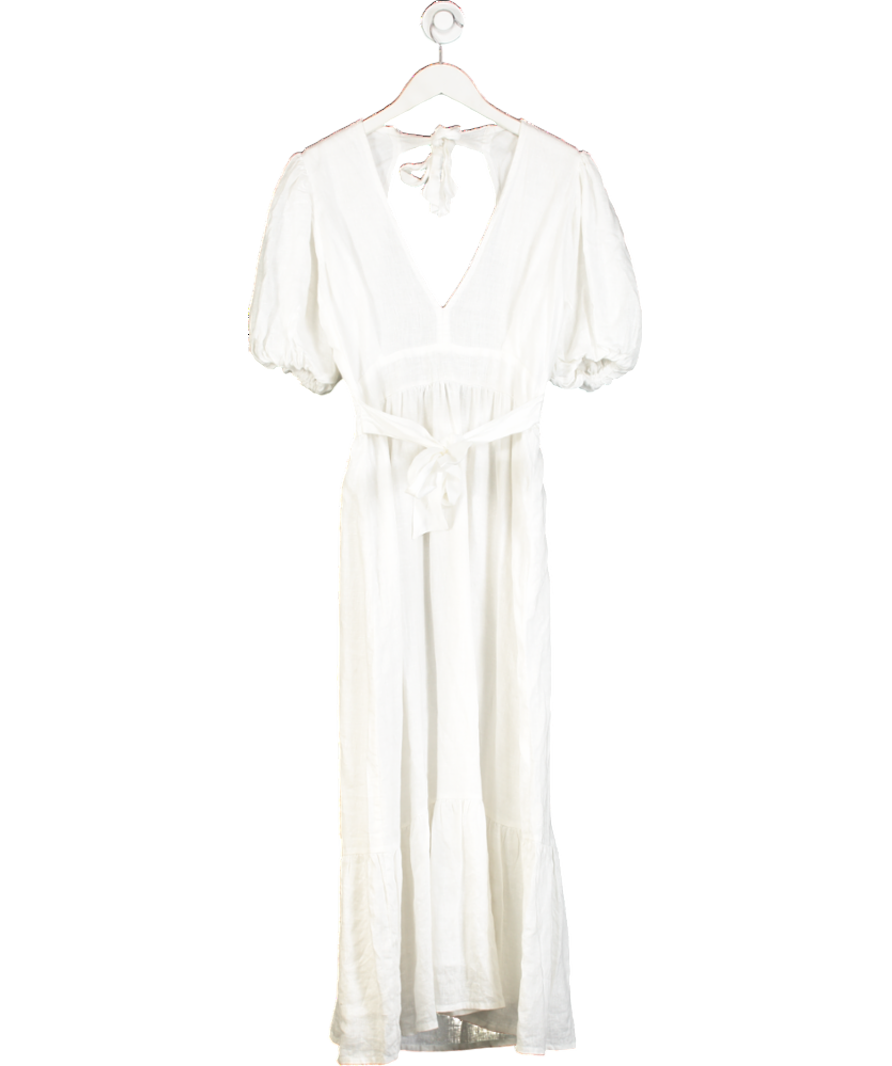 Faithful The Brand White Romilia Midi Dress UK 8
