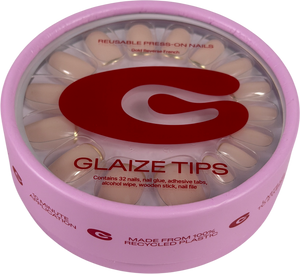 Glaize Press On Nails Gold Reverse French 32