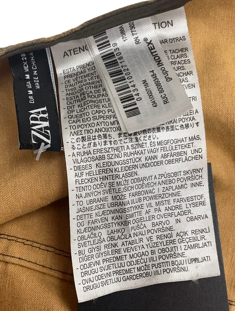 ZARA Brown Waxed Backless Halter Neck Top UK M