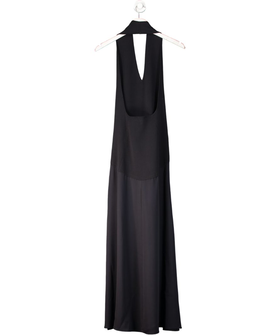 REISS Black Hybrid Knit Midi Dress UK S