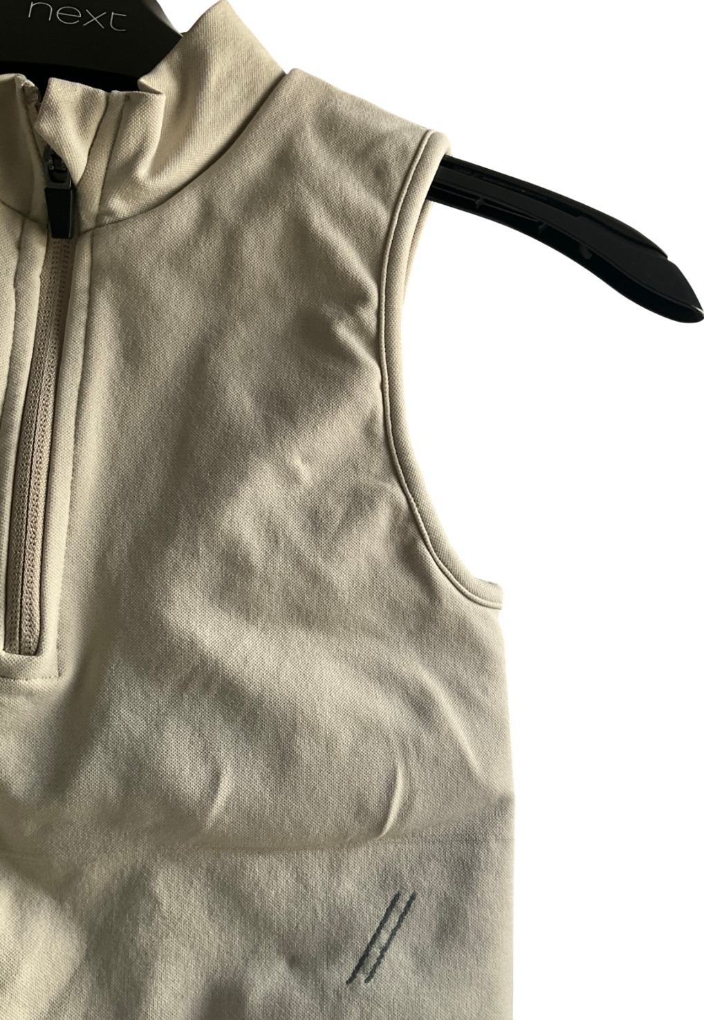 t/ala Cream Mock Neck Quater-zip Crop Top UK XS