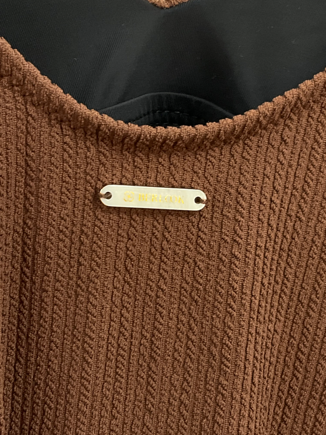 Berlook Brown One Piece Swimming Costume UK XS