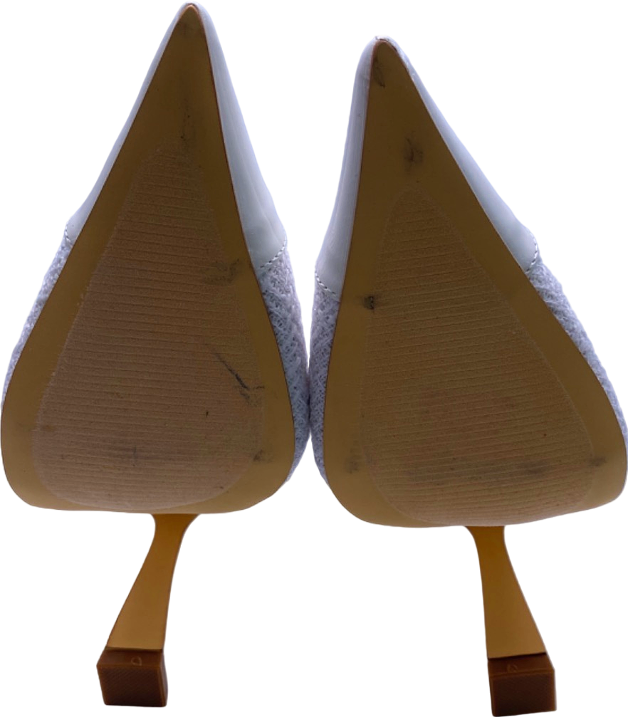 Fashion Nova White Chain Slingback Heels UK 4