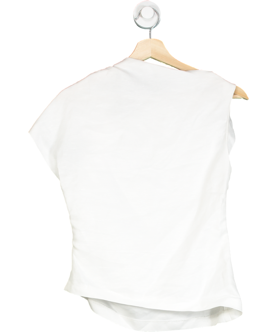 ZARA White Shoulder Fold Top UK S