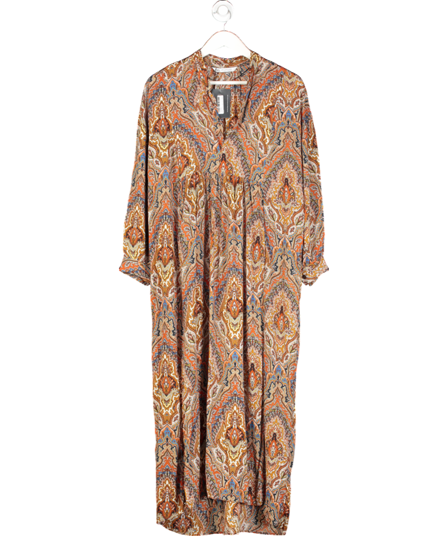 ZARA Brown Paisley Print Maxi Dress UK M/L