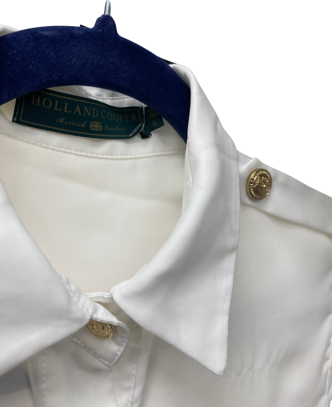 Holland Cooper White Semi Sheer Blouse UK 6