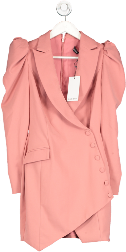 Lavish Alice Pink Gracie Puff Sleeve Mini Blazer Dress UK 6