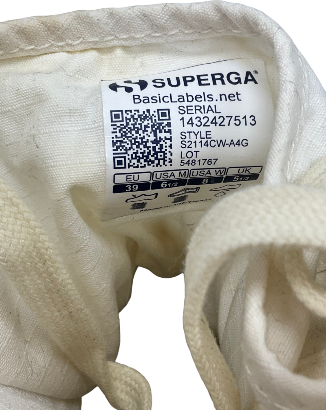 Cream Superga Womens 2481 Alpina Ripstop UK 5.5 EU 39.5 👞