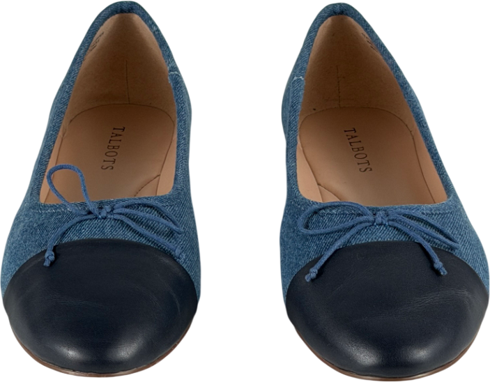 TALBOTS Blue Ansly Denim Nappa Ballet Flats Us10.5 UK 7.5 EU 40.5