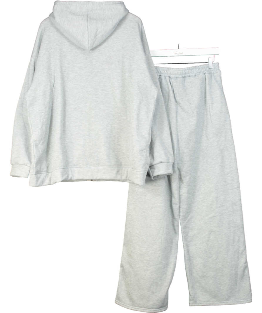 fluent Grey Crested Hoodie Black And Jogger Tracksuit UK L