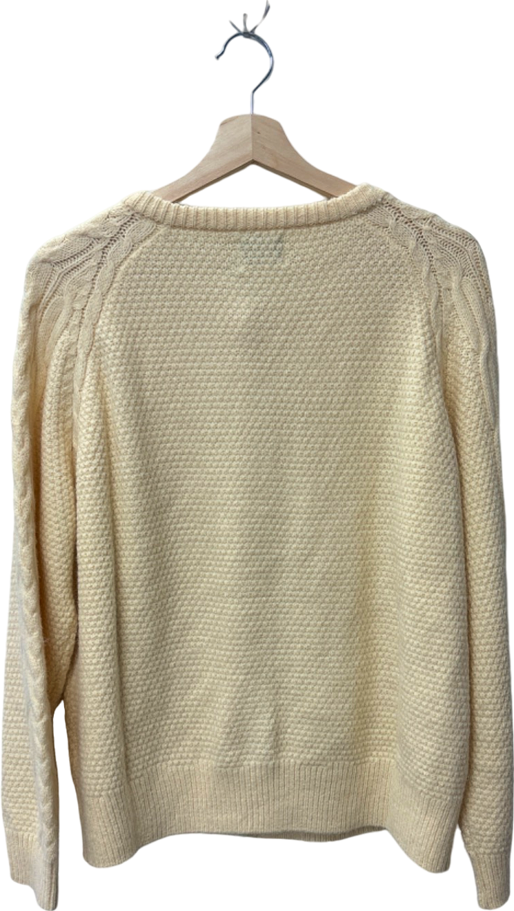 BDG Cream Cable Knit Cardigan UK S