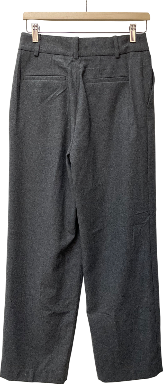H&M Grey High-waisted Tailored Trousers UK 8