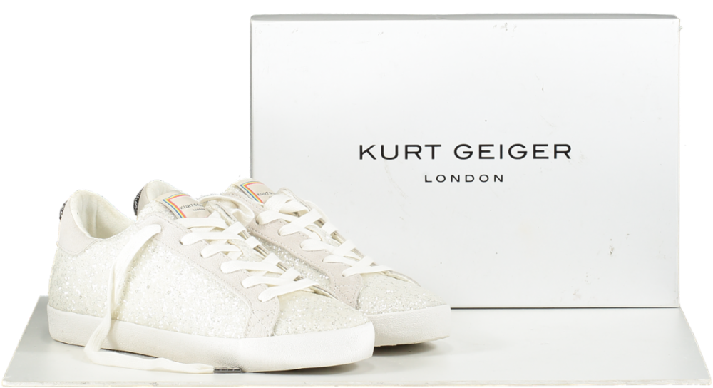 Kurt Geiger White Embellished Lexi Eagle Sneakers Bnib UK 4 EU 37 👠