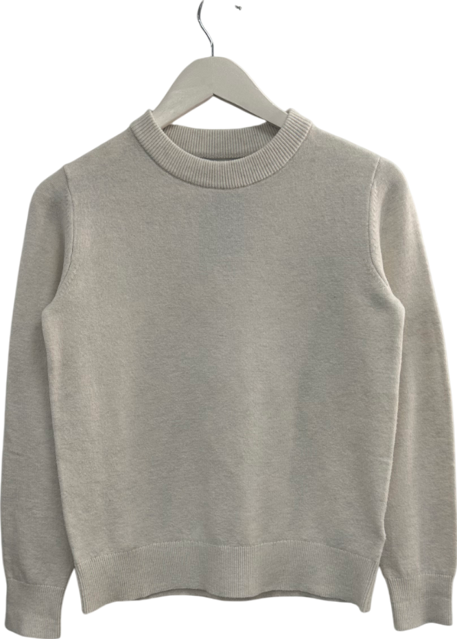 M&S Beige Crew Neck Cardigan UK XS