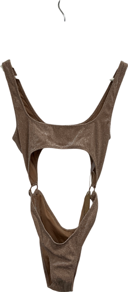 SKIMS Swim Beige Glitter Swim Monokini UK S