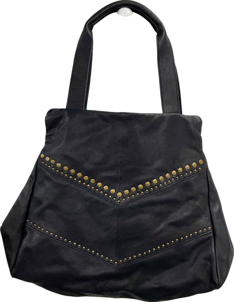 Next Black Leather Studded Shoulder Bag