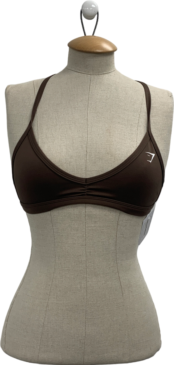 gymshark Brown Minimal Sports Bra UK XS