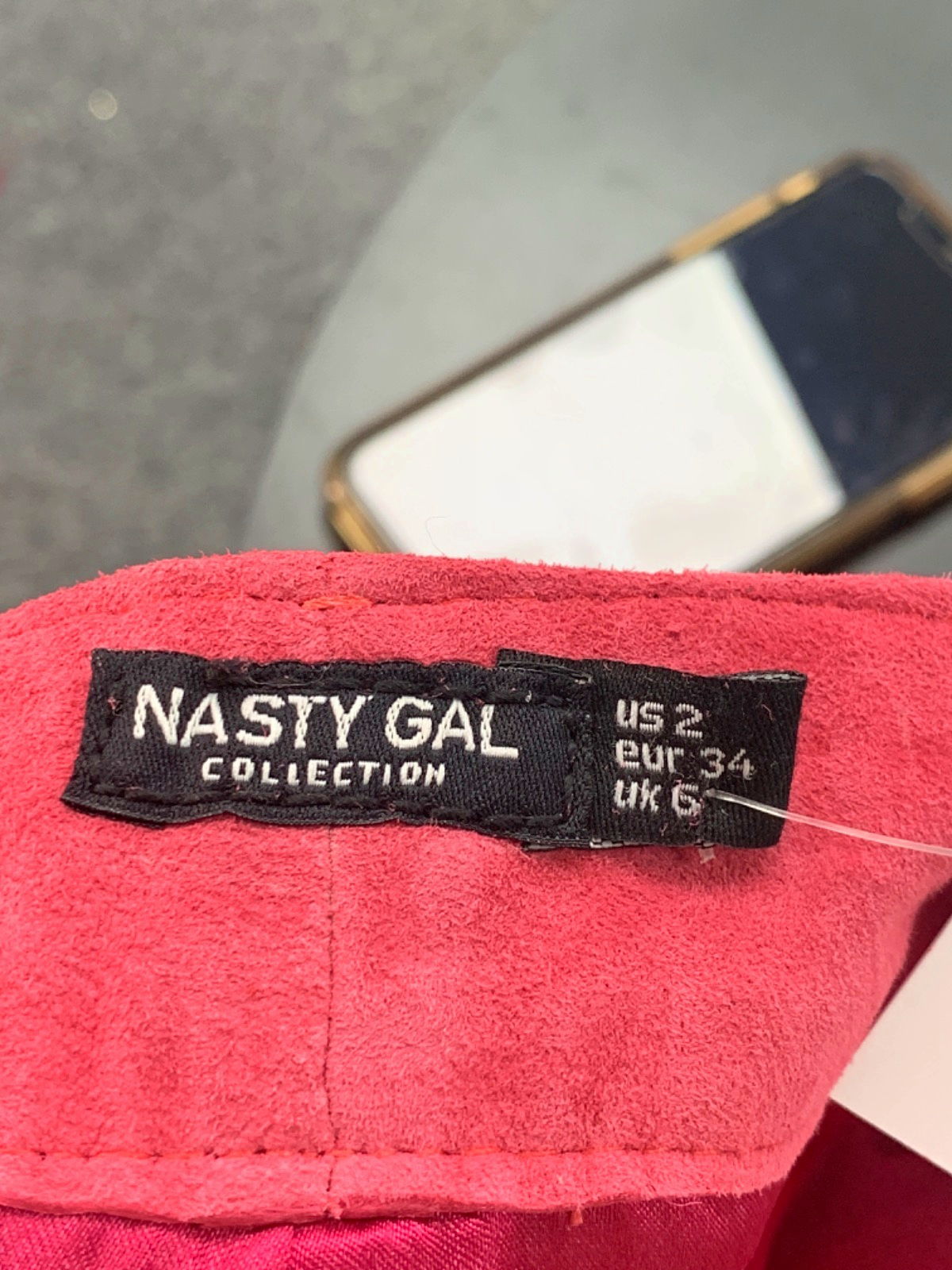 Nasty Gal Red Suede Fringe Shorts UK 6