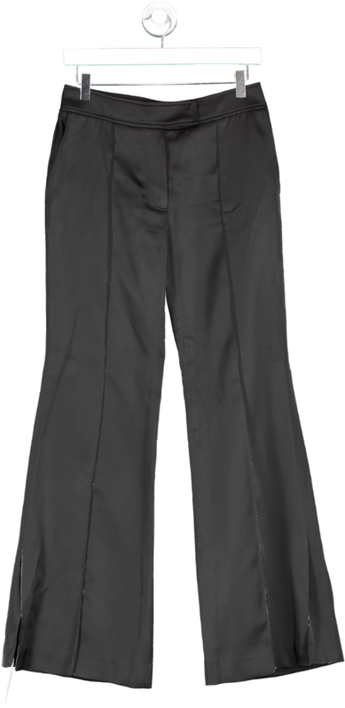 The Frankie Shop Black Satin Wide Leg Trousers UK S