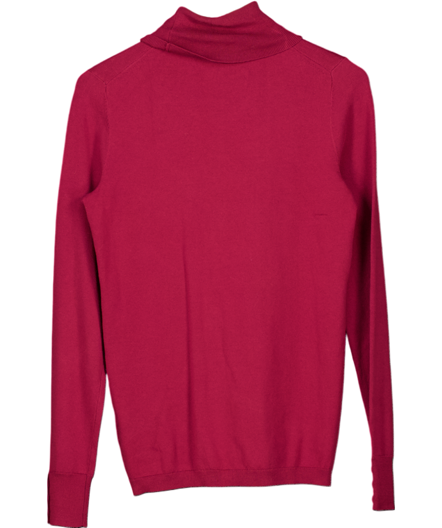 TALBOTS Red Cotton Modal Perfect Turtleneck - Port Wine UK S