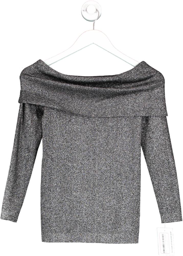 Phase Eight Black Iris Bardot Knitted Top UK XS