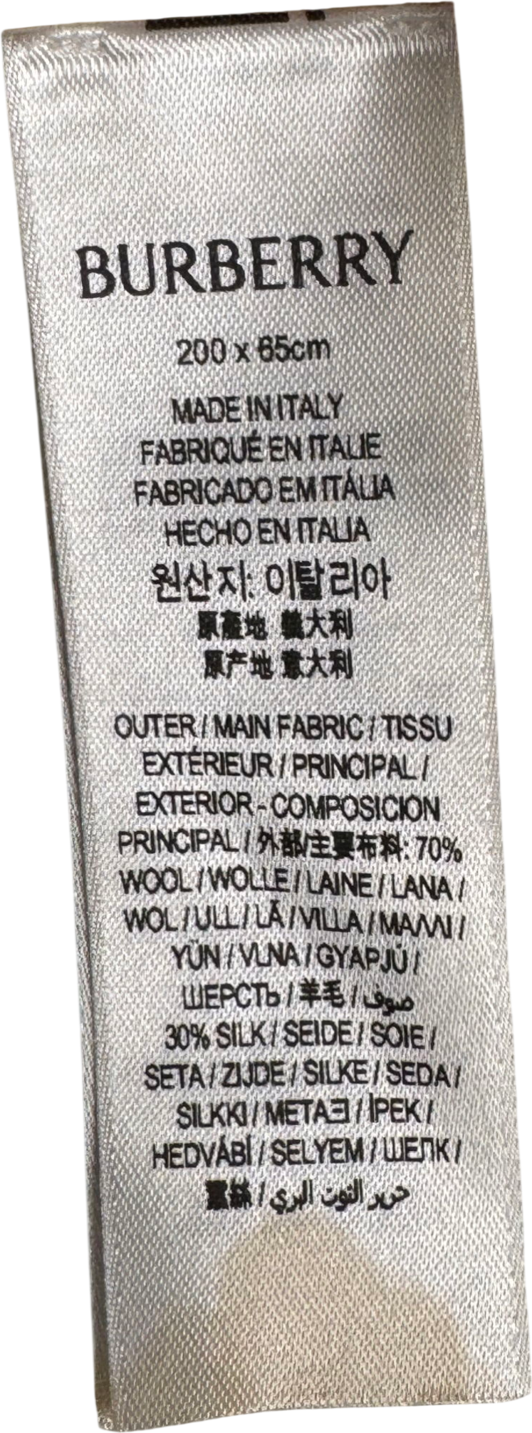 Burberry Beige Wool & silk Wide Check Scarf