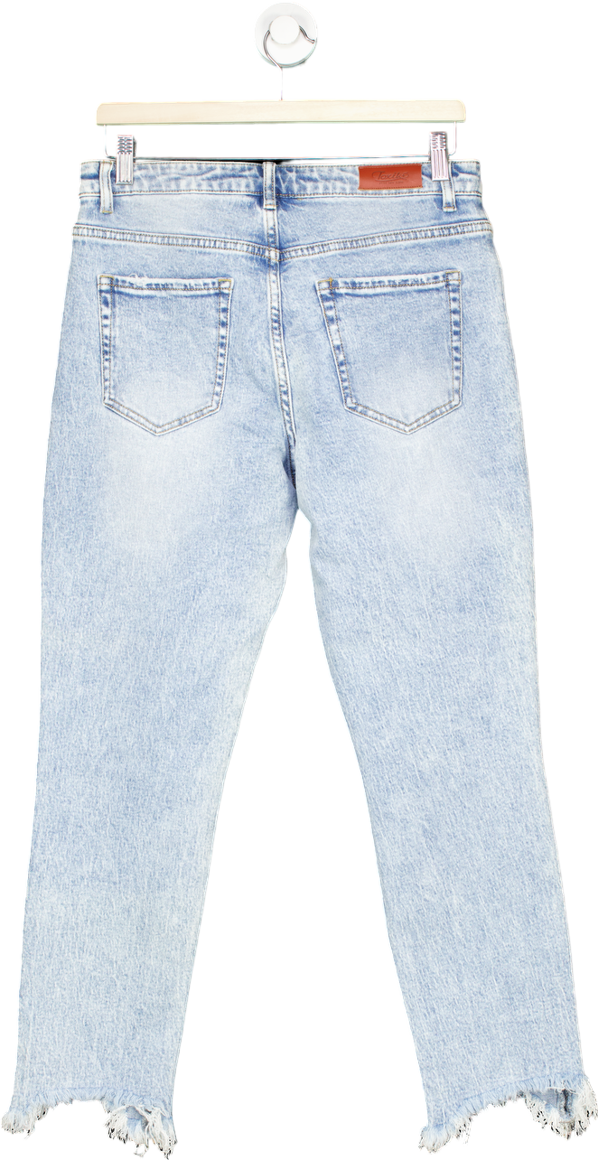 Toxik3 Light Blue Frayed Hem Jeans UK 12