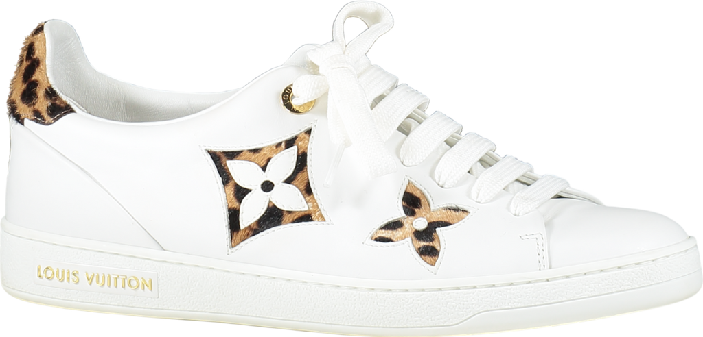 Louis Vuitton White Calfskin Calf Hair Monogram Giant Jungle Frontrow Trainers UK 2.5 EU 35.5 👠