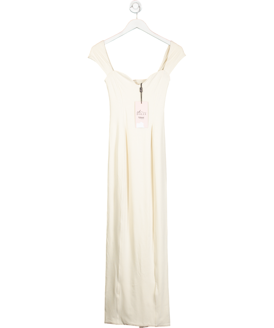 Oh Polly Cream Bodycon Midi Dress UK 8