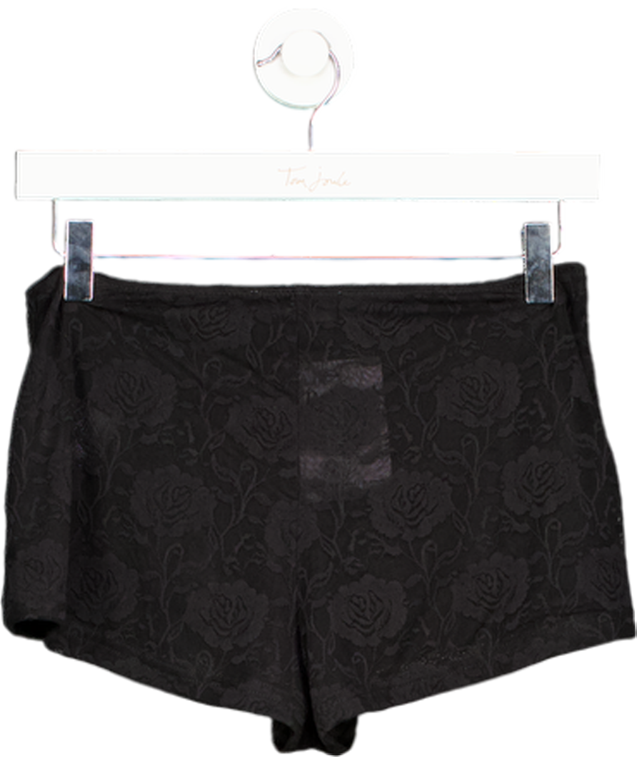 White Fox Lace Booty Shorts Black UK M