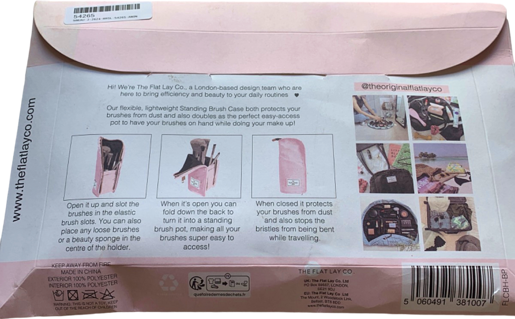 The Flat Lay Co. Standing Brush Case and Holder Light Pink 150g