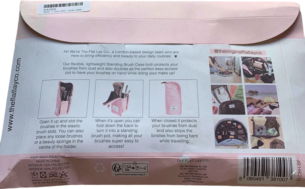 The Flat Lay Co. Standing Brush Case and Holder Light Pink 150g