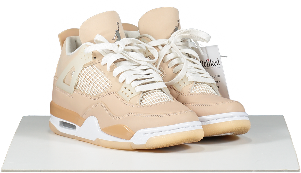 Nike Beige Jordan 4 Retro Shimmer trainers UK 4 EU 37 👠