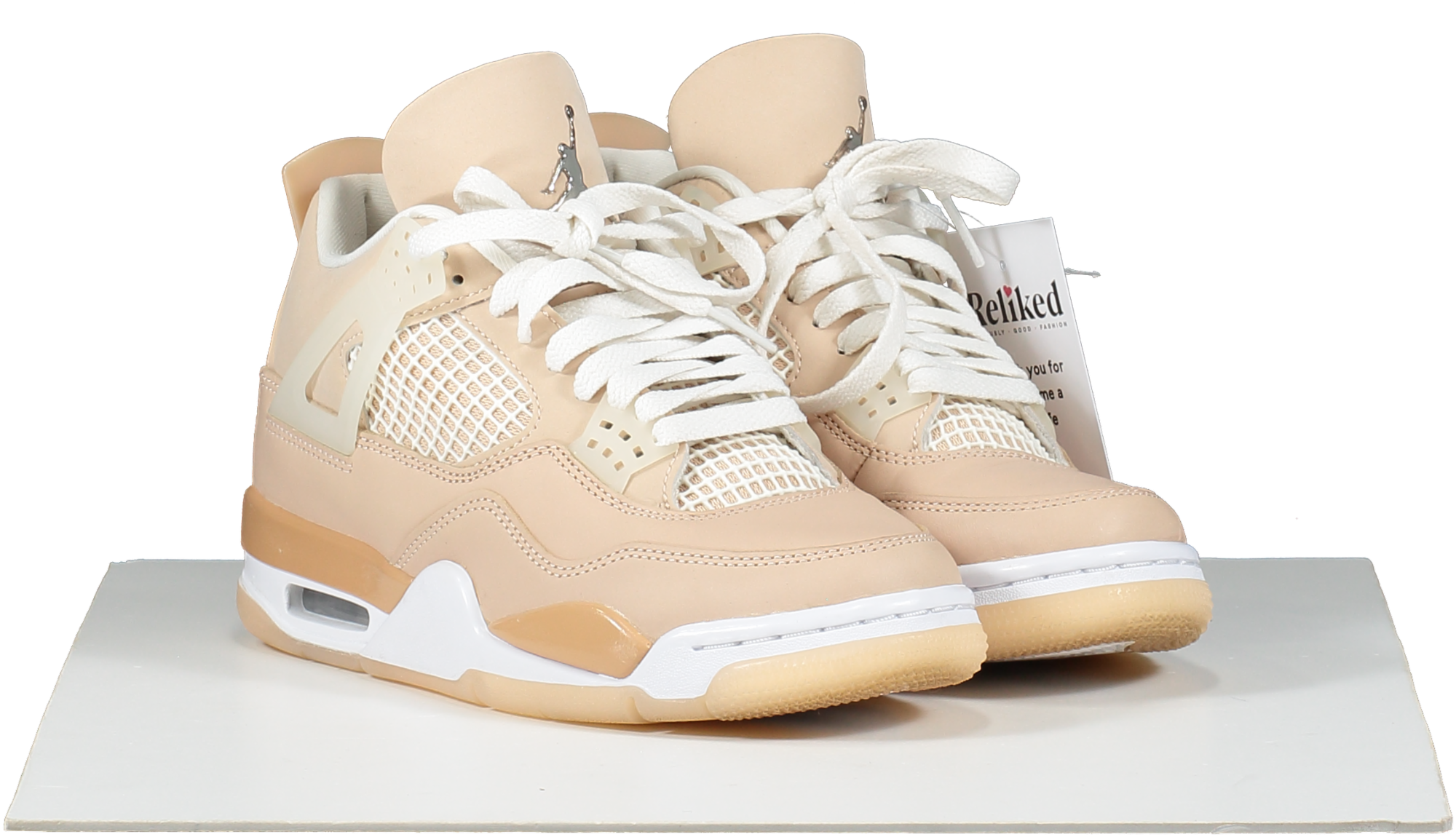 Nike Beige Jordan 4 Retro Shimmer trainers UK 4 EU 37 👠