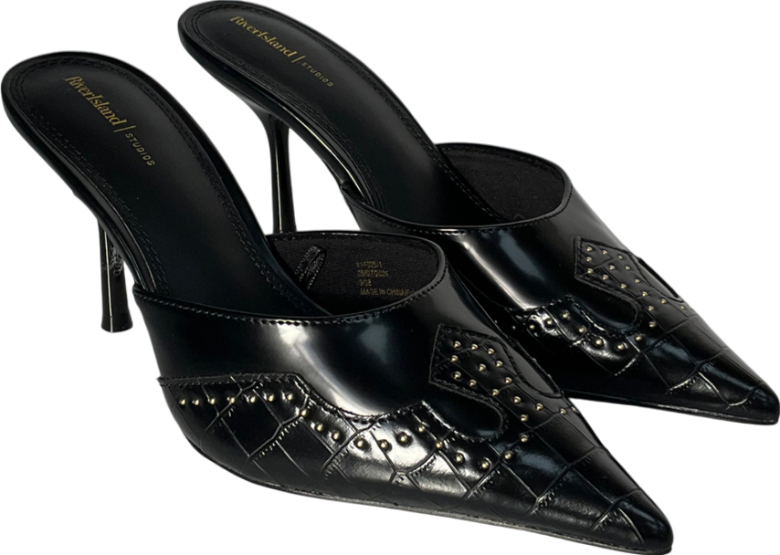 River Island Black Pointed Slip On Heels UK 5 EU 38 👠