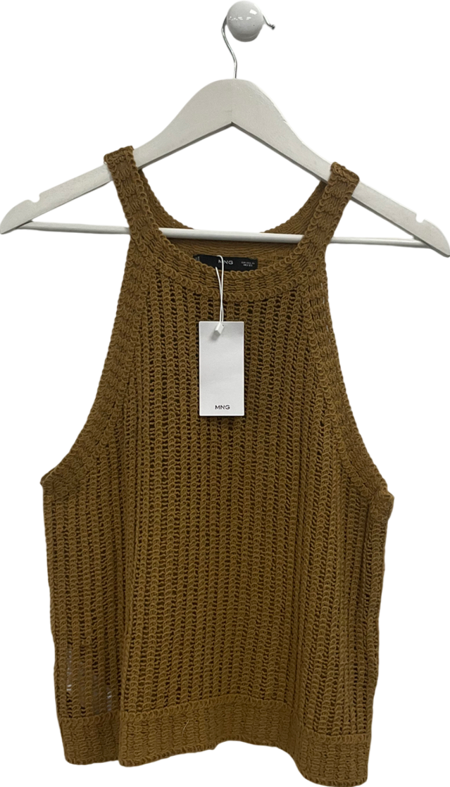 MANGO Yellow Knitted Vest Top UK XL