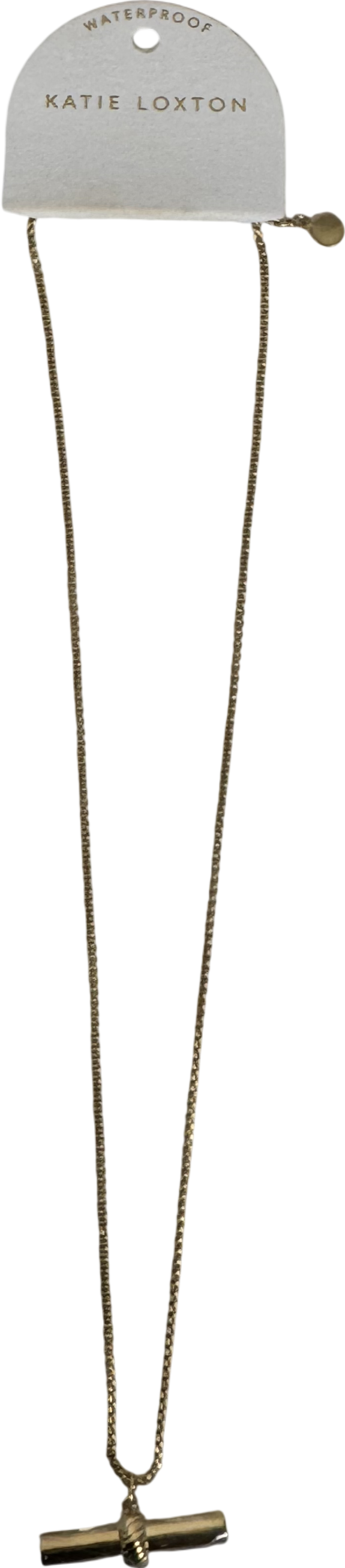 Katie Loxton Metallic Themis Waterproof Gold T-bar Necklace