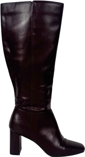 M&S Red Burgundy Knee High Boots UK 6 EU 39