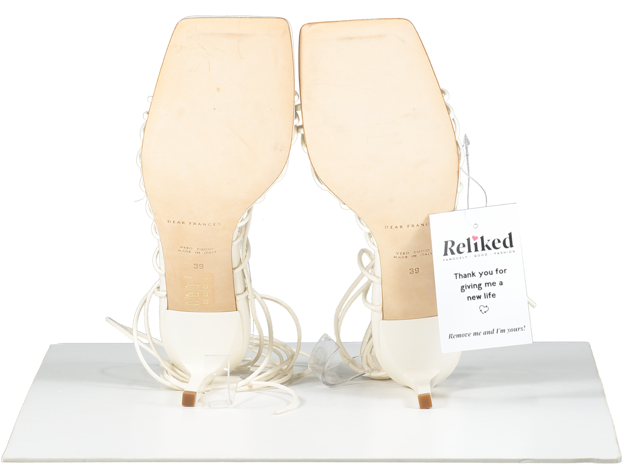 Dear Frances Cream Strappy Heels UK 6 EU 39 👠