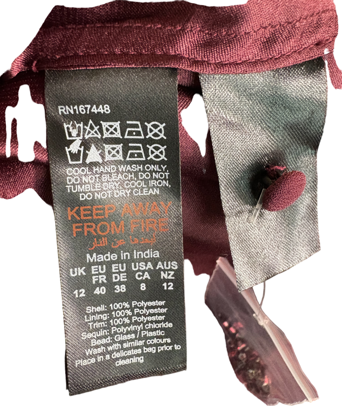 Karen Millen Crystal Embellished Applique Woven Maxi Dress UK 12