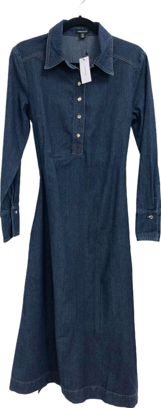 Karen Millen Denim Blue Long Sleeve Midi Dress UK 10