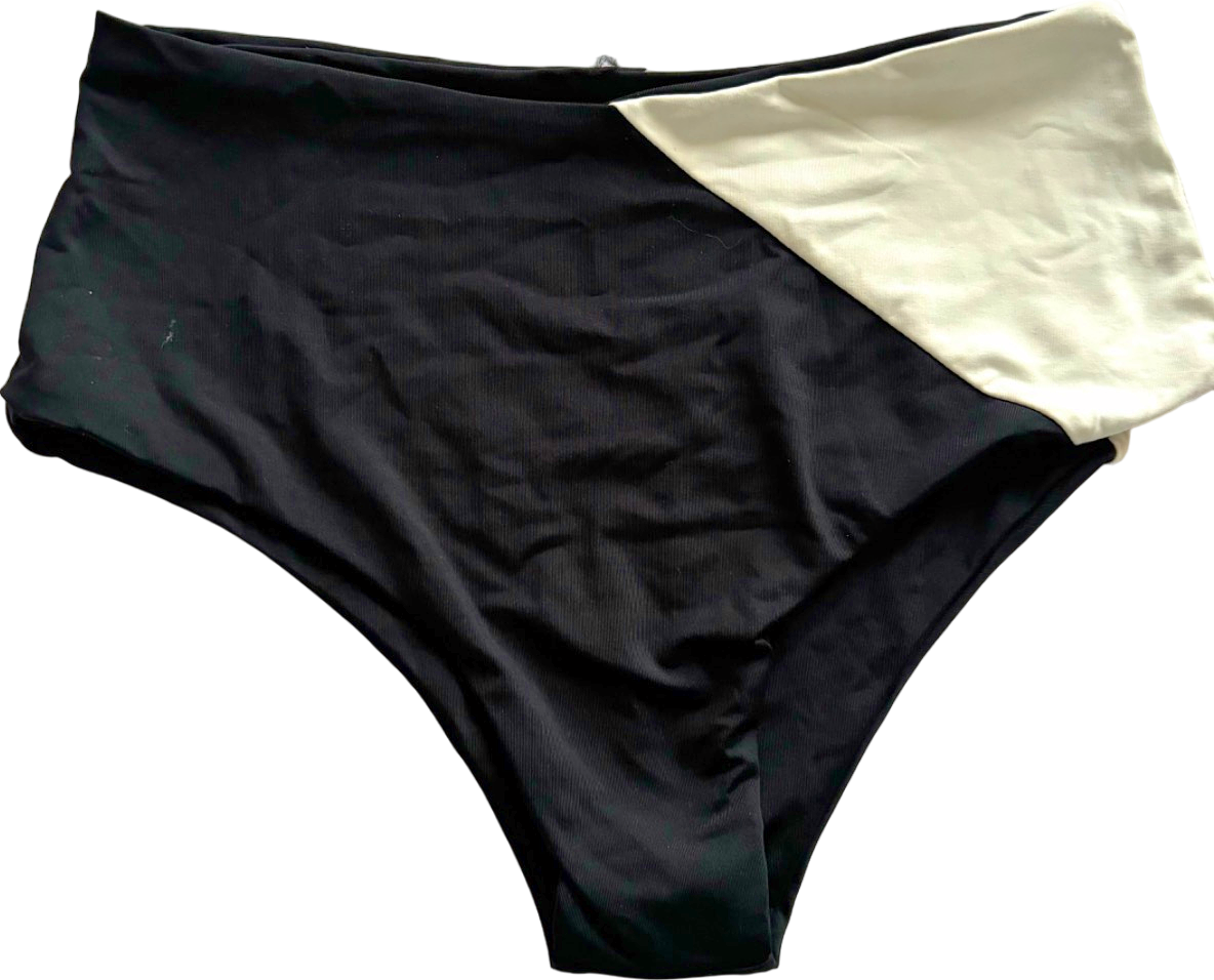 Unbranded Black/White Two-Tone High-Waist Panties XS/S