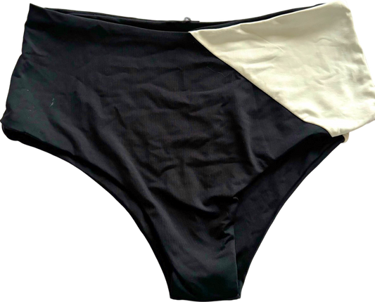 Unbranded Black/White Two-Tone High-Waist Panties XS/S