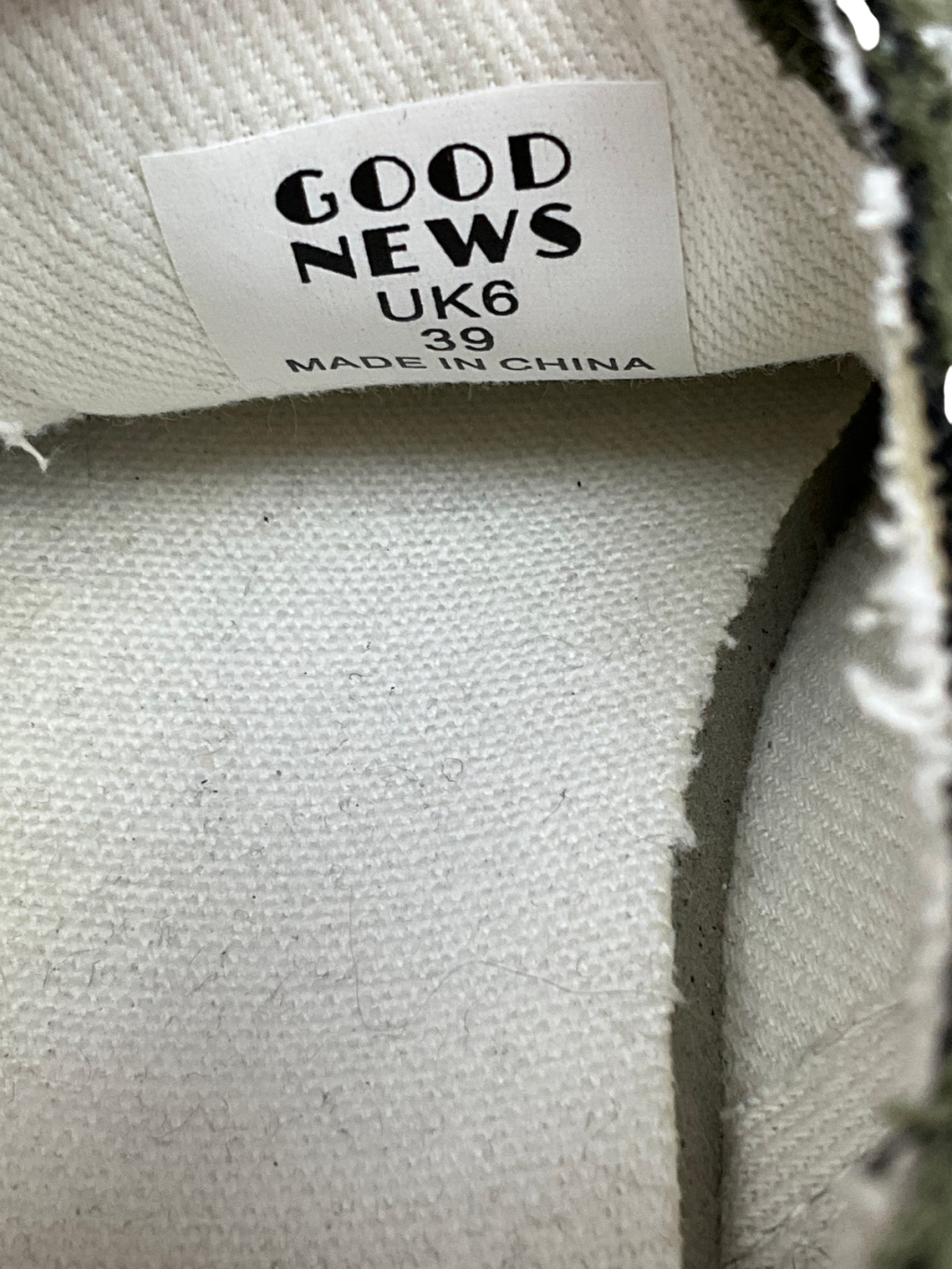 Good News Green Organic Cotton Trainer UK 6 EU 39 👠