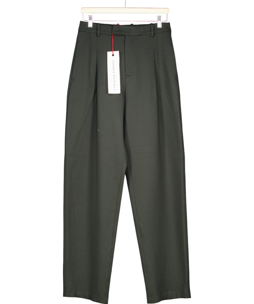 Liviana Conti Black Woven Wool Tailored Trousers UK 12