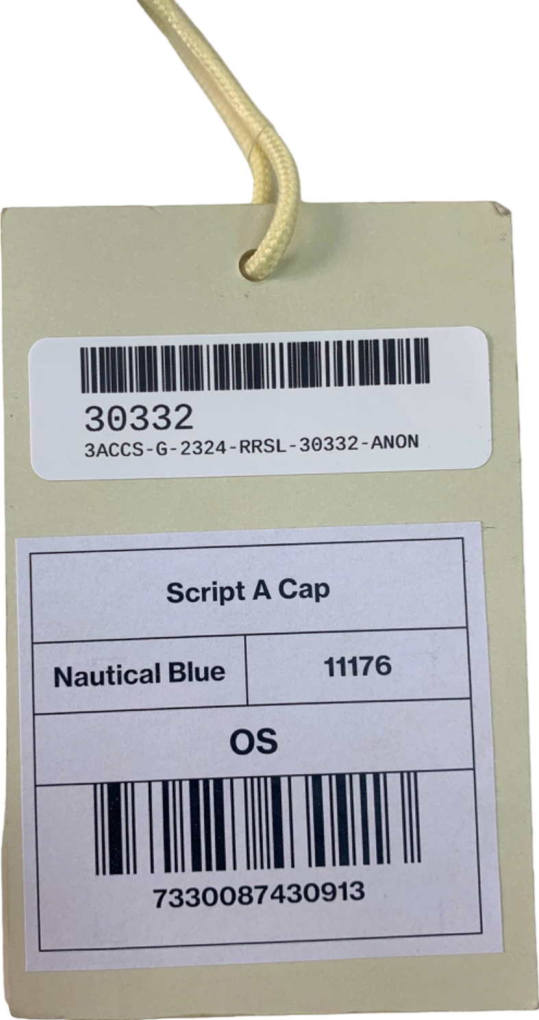 Axel Arigato Nautical Blue Embroidered Script A Logo Cap UK One Size